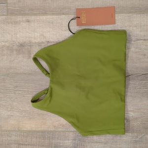 Girlfriend Collective Topanga Halter Bra in Ivy